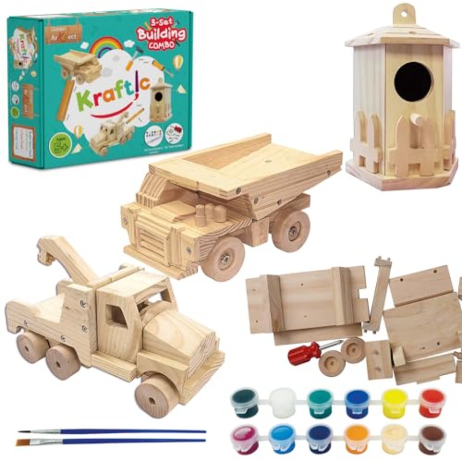 Woodworking Kits For Adults - Houtbewerkingsbouwset voor volwassenen, met 3 educatieve