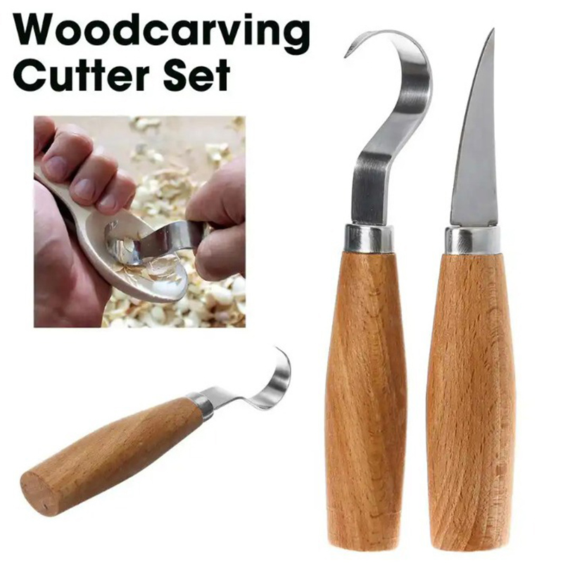Woodworking Knife - Houtsnijmes Beitelhaakmes Snijgereedschap Ergonomische houtbewerkingslepel Duurzaam