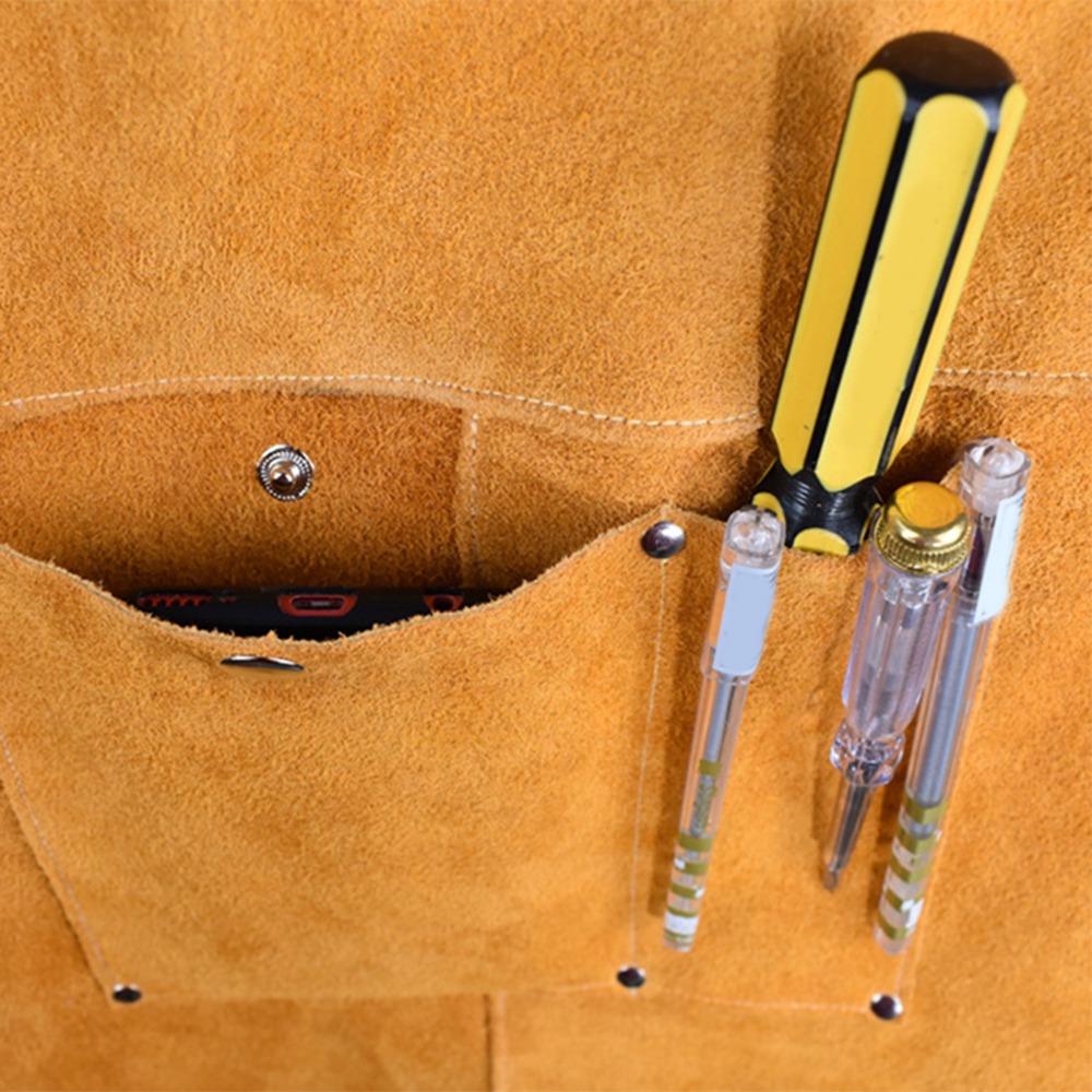 Woodworking Apron - Oranje dikke koeienhuid las schort van