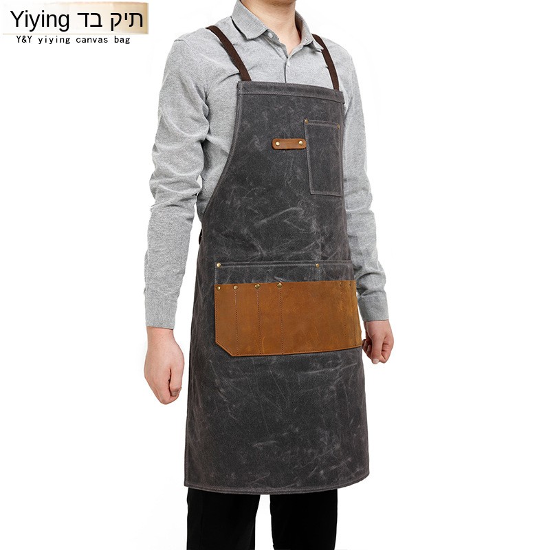 Olie-was canvas schort gereeds - Woodworking Apron recensie en prijs