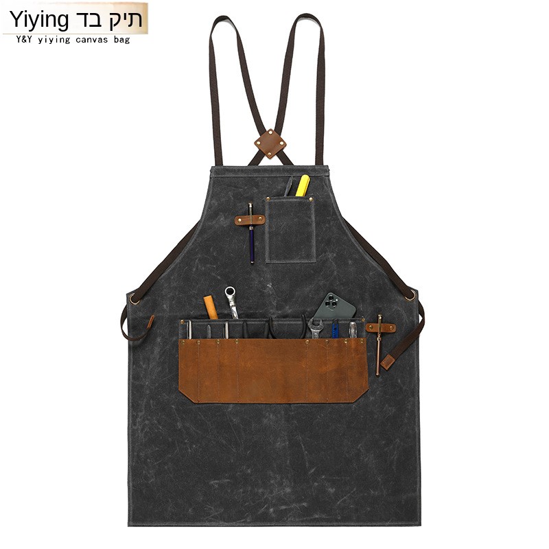 Olie-was canvas schort gereeds - Woodworking Apron recensie en prijs