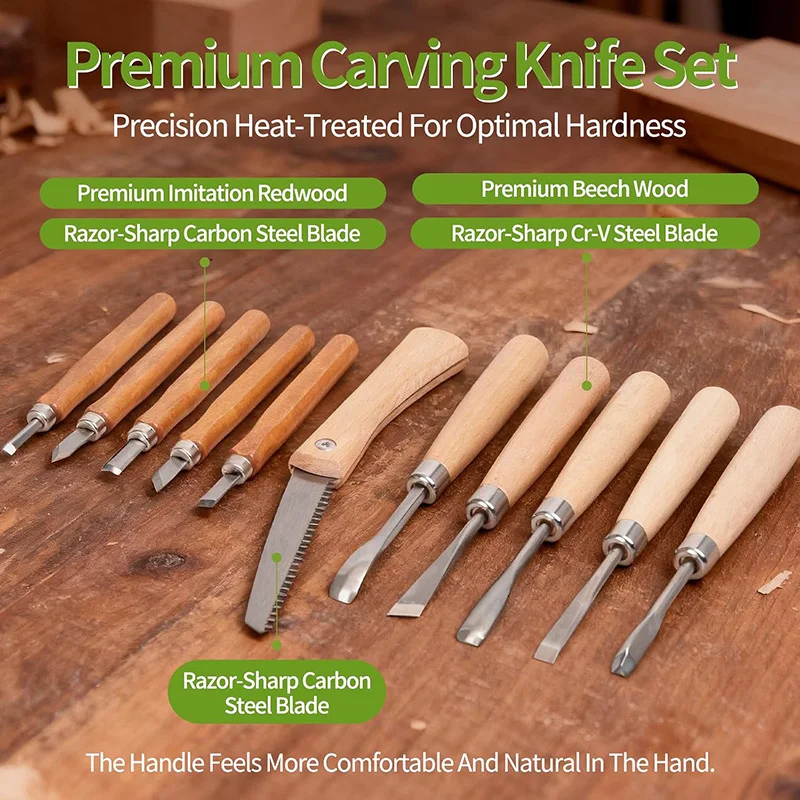Houtsnijset 15-delig, houtsnij - Woodworking Kits For Adults recensie en prijs