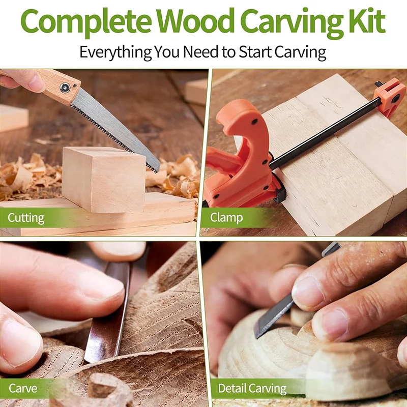 Houtsnijset 15-delig, houtsnij - Woodworking Kits For Adults recensie en prijs