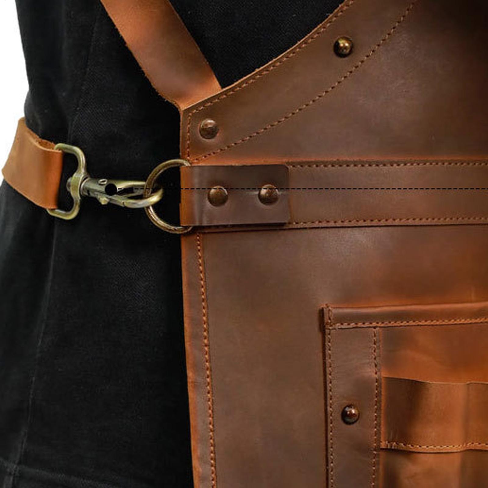 Leren schort met meerdere zakk - Woodworking Apron recensie en prijs