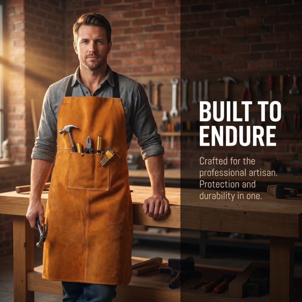Oranje dikke koeienhuid las sc - Woodworking Apron recensie en prijs