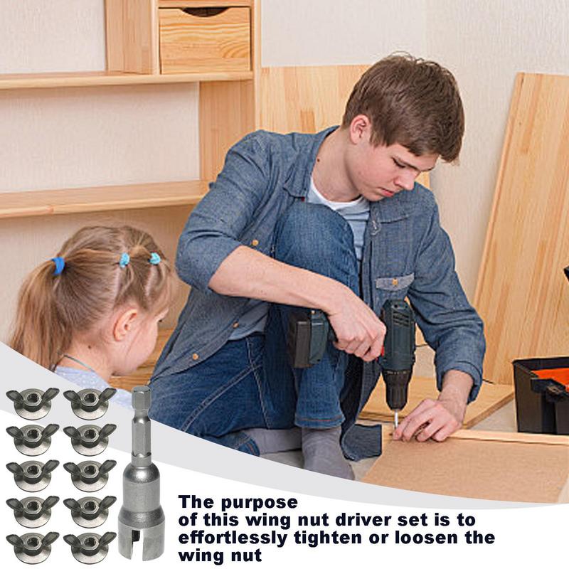 Vleugelmoerset 1/4-inch staal  - Woodworking Kits For Adults recensie en prijs